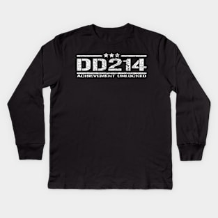 DD-214 Achievement Unlocked Kids Long Sleeve T-Shirt